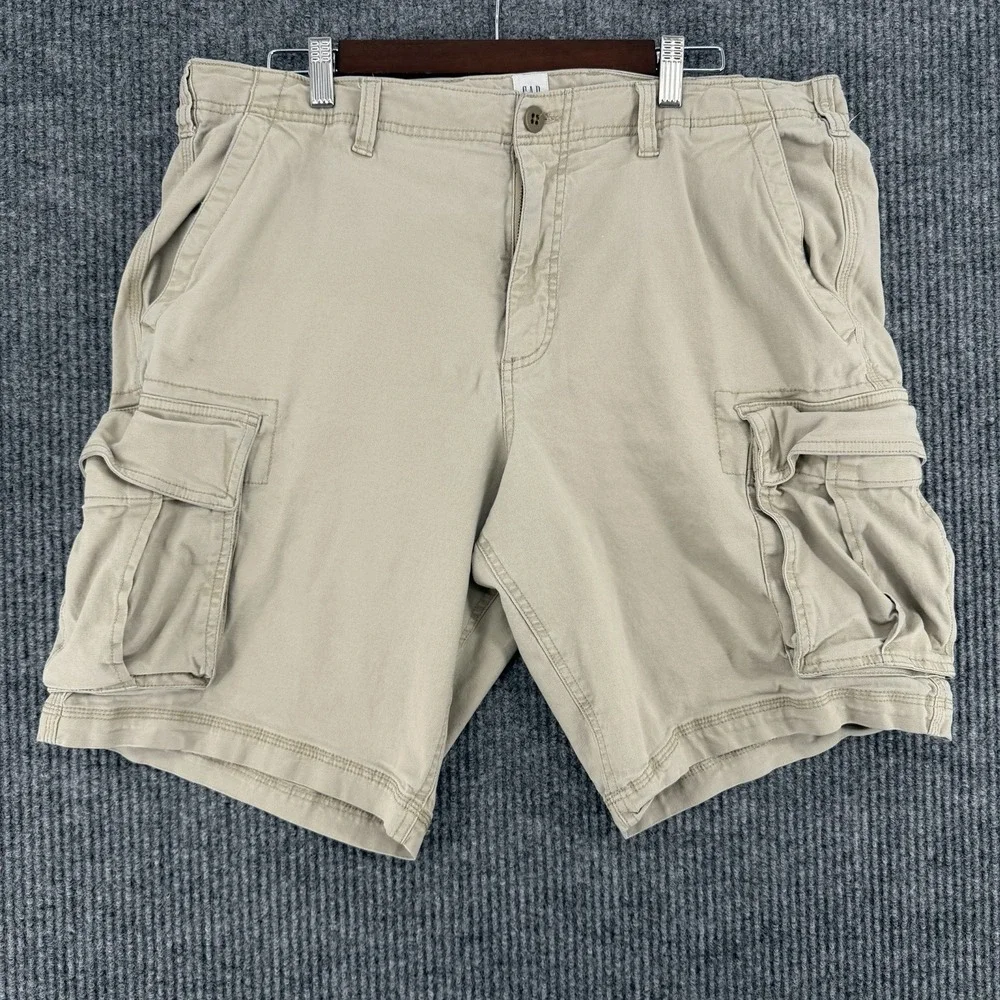 GAP Khaki Cargo Shorts Mens 36 Tan Fishing Camping Utility Pockets Outdoor Large